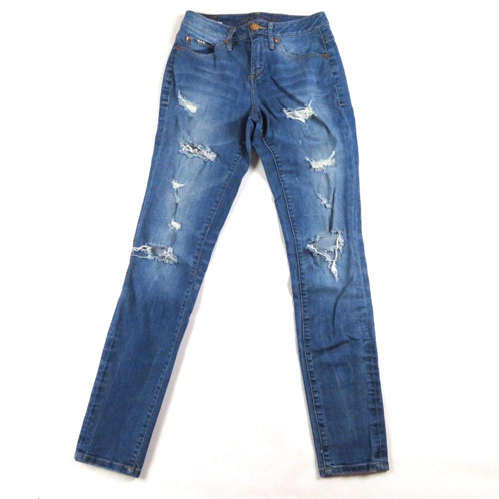 JAG Mid Rise Skinny Destructed Jeans Size 2 (Length 30")